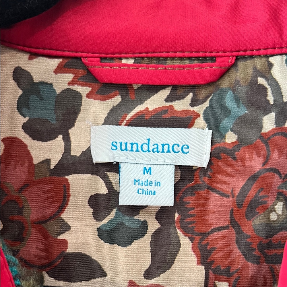 Sundance Multicolor Plaid Coat with Tan Sleeves - Picture 2 of 6